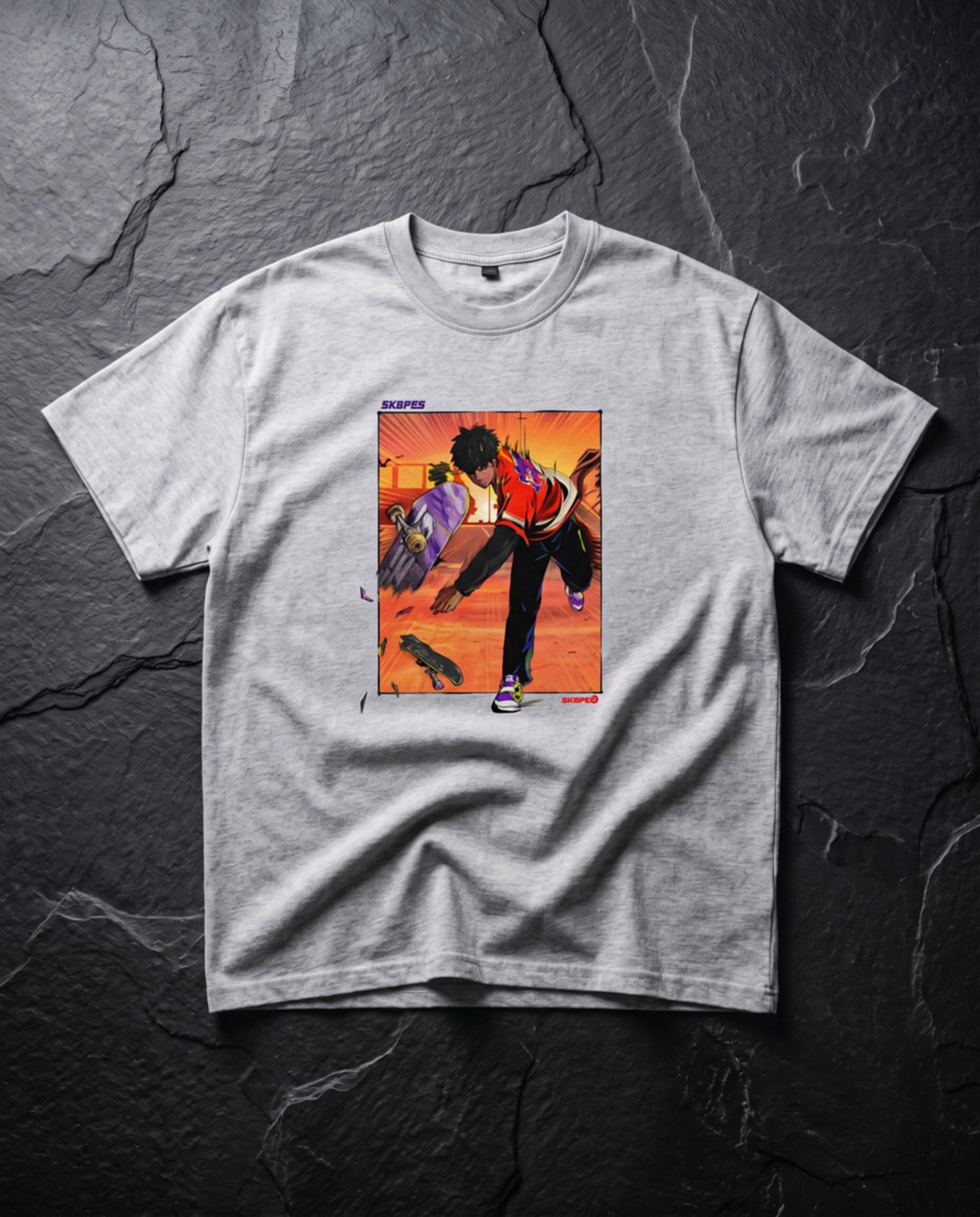 SK8PES essential cotton light gray front