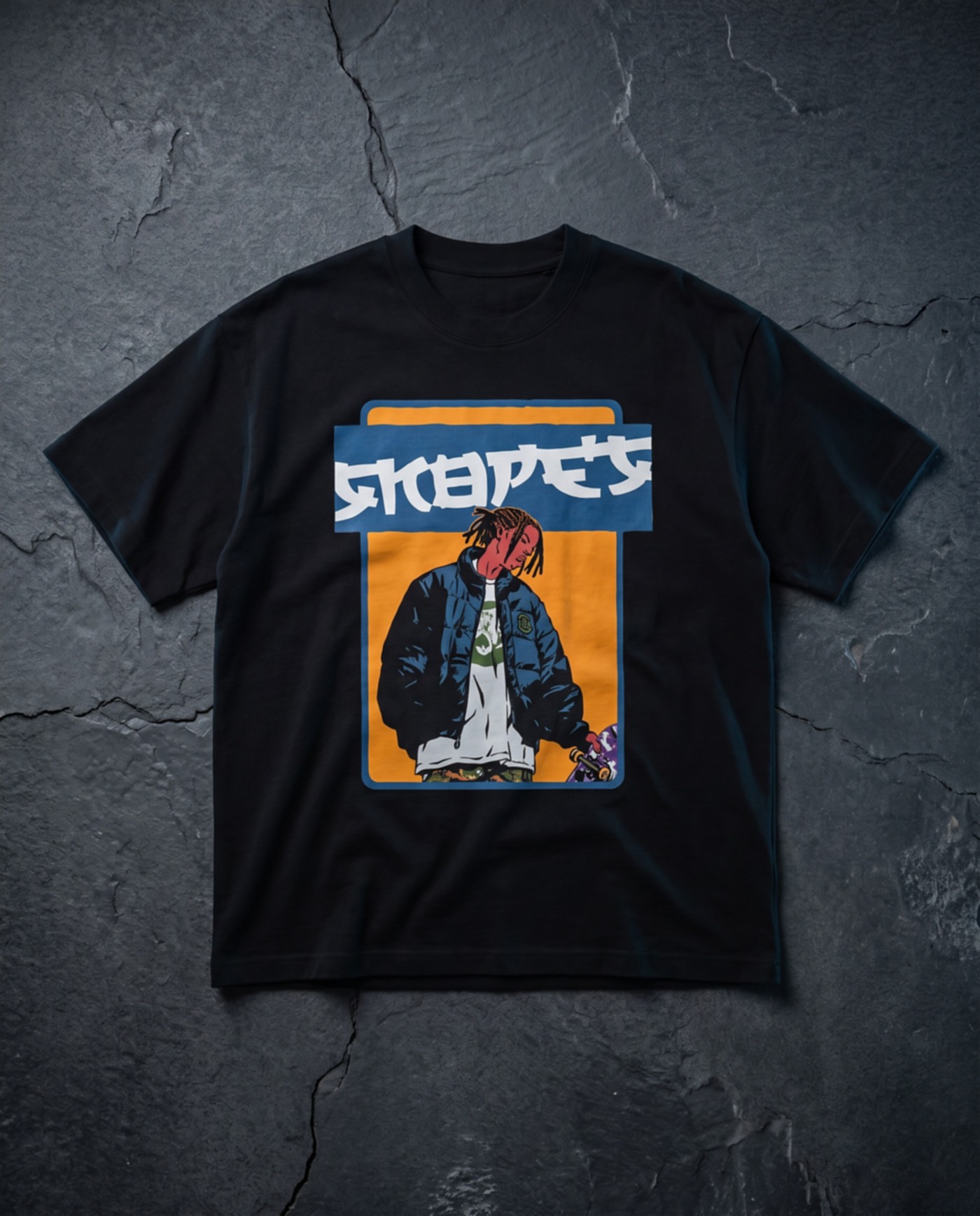 SK8PES unisex oversized black front