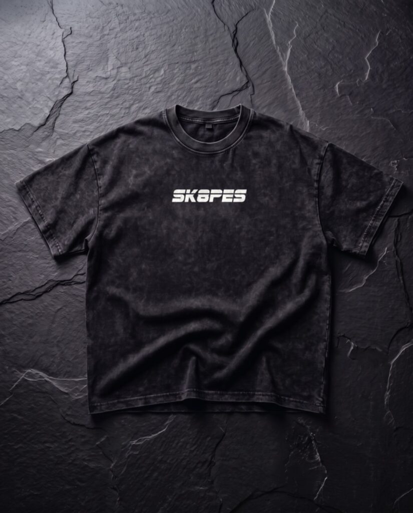 SK8PES vintage wash black front
